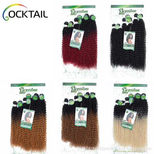 african soft synthetic afro kinky curly hair extension weave synthetic hair vendors, synthetic japanese fiber hair bulk